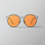 round orange-tinted glasses image